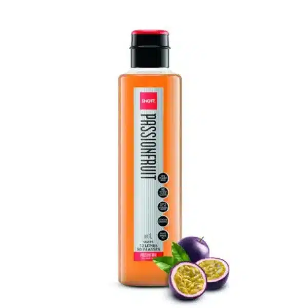An image of a SHOTT passionfruit syrup bottle