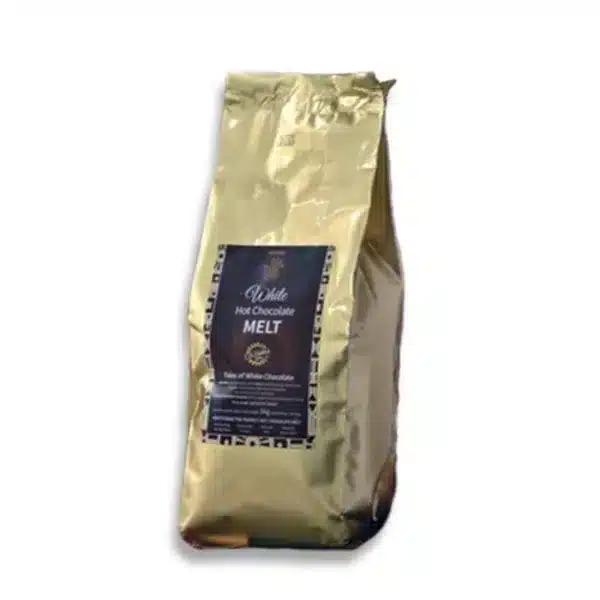 An image of a bag of white hot chocolate melt