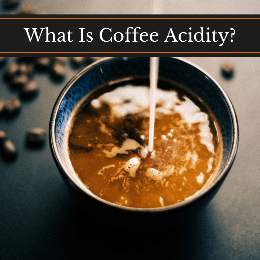 What Is Coffee Acidity? Milk poured into a blue cup of coffee